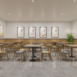 现代食堂3D模型下载